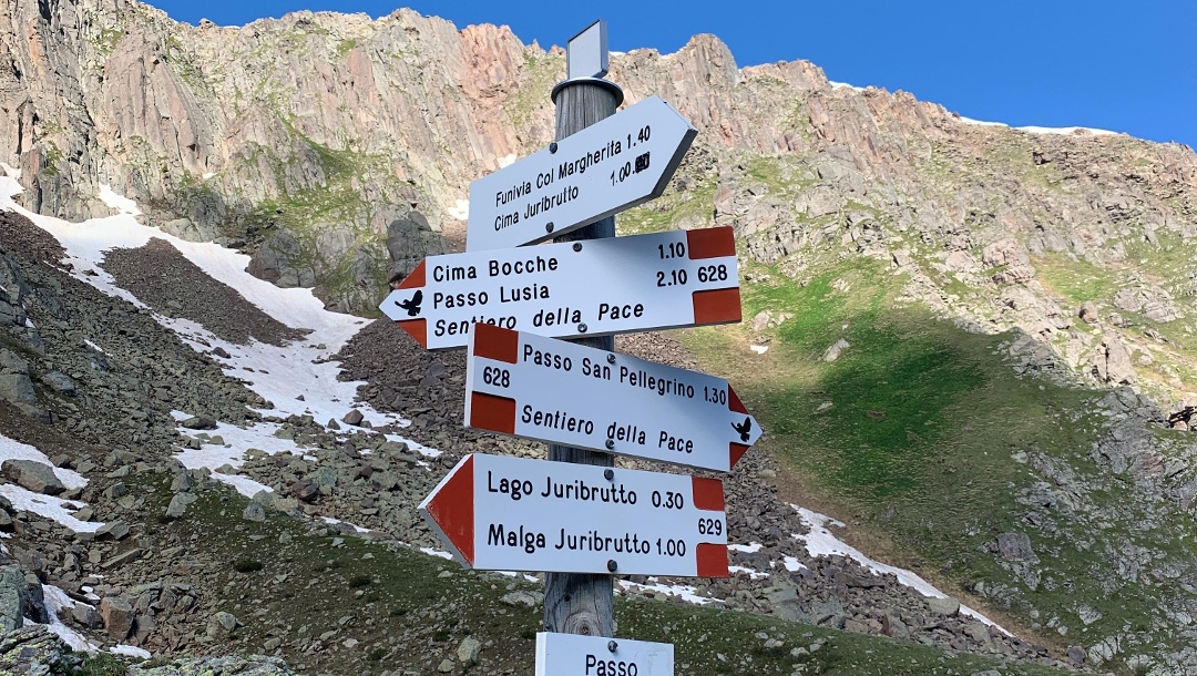 Cima Bocche 2745m  von Passo Valles aus über den Lago di Juribrutto